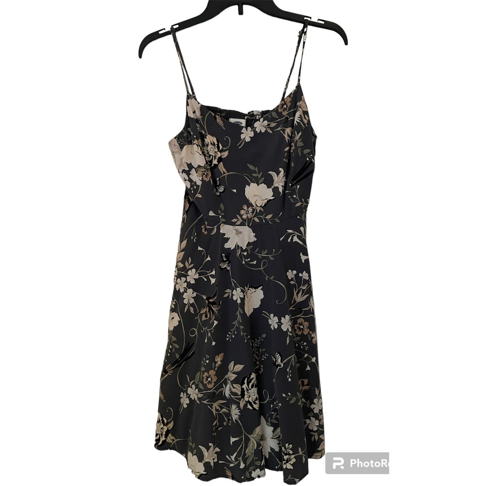 Old Navy Women's Dress Gray Floral Print Size Medium